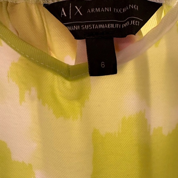 A/X Armani Exchange High Low Dress in Lime and White eco viscose rare size 6 - Picture 8 of 9
